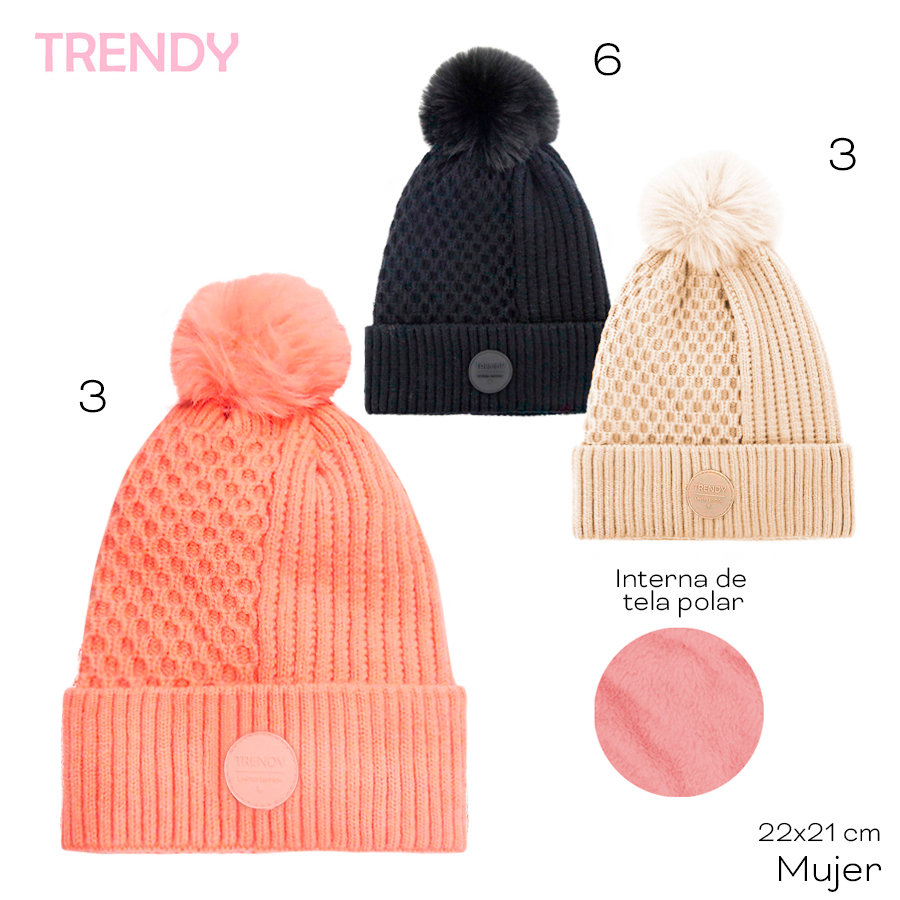 Gorro Adulto Trendy Negro 13664B