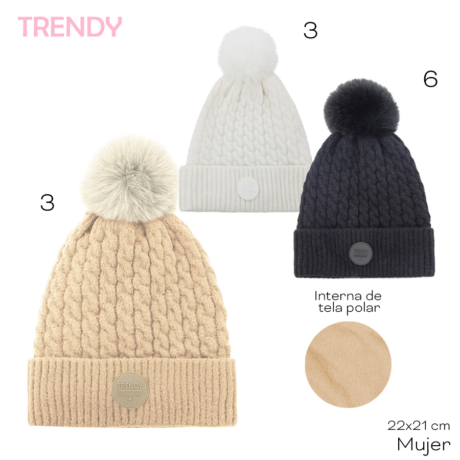 Gorro Adulto Trendy Negro 13803B