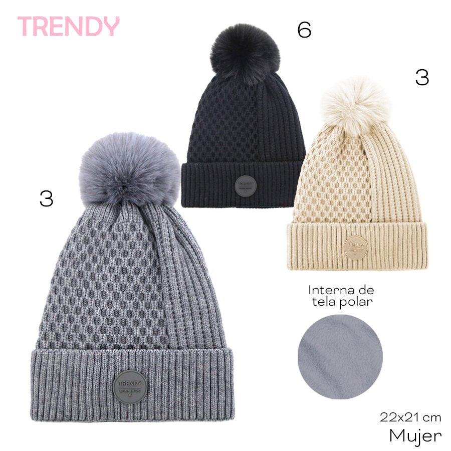 Gorro Adulto Trendy Negro 13805B