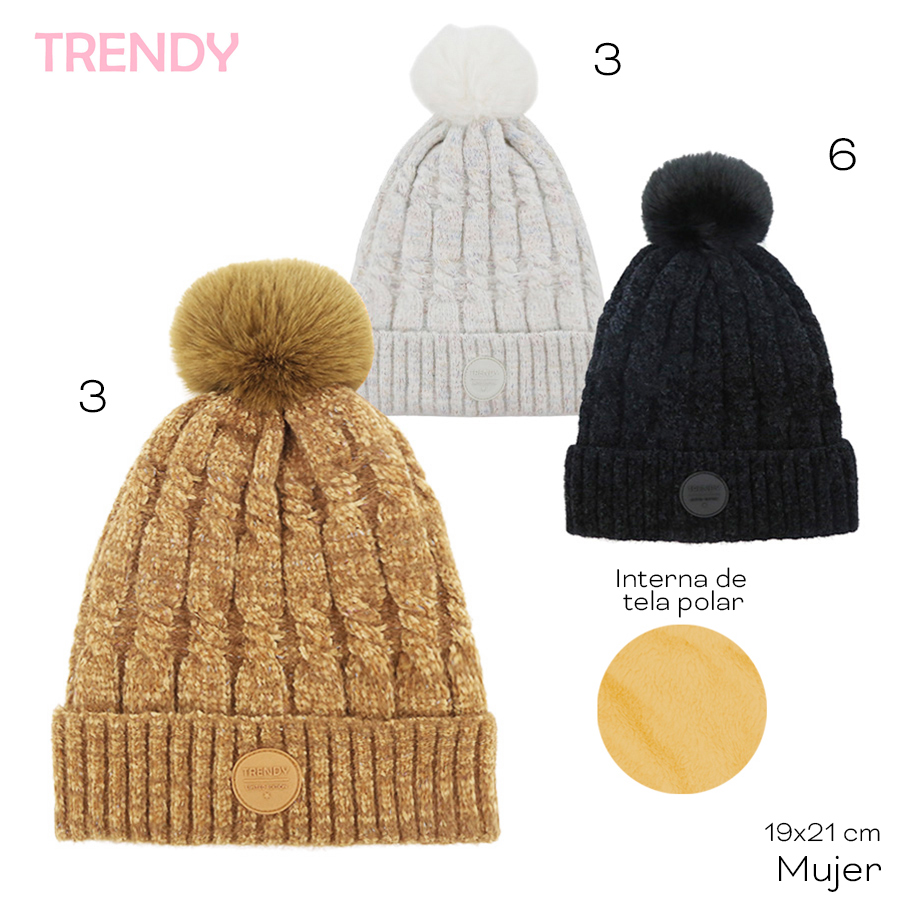 Gorro Adulto Trendy Negro 13808B