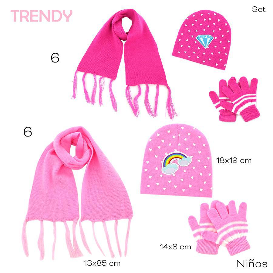 Set Invierno X3 Niña trendy Fucsia 13921