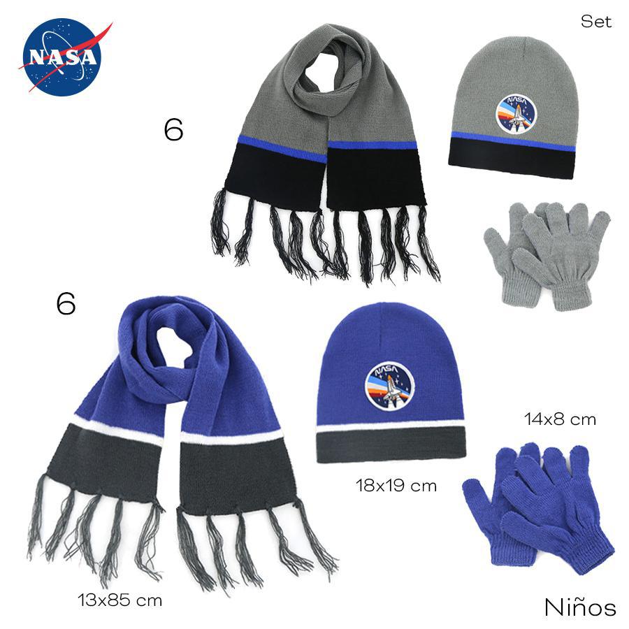 Set X3 De Invierno Bicolor NASA Infantil Gris 13922