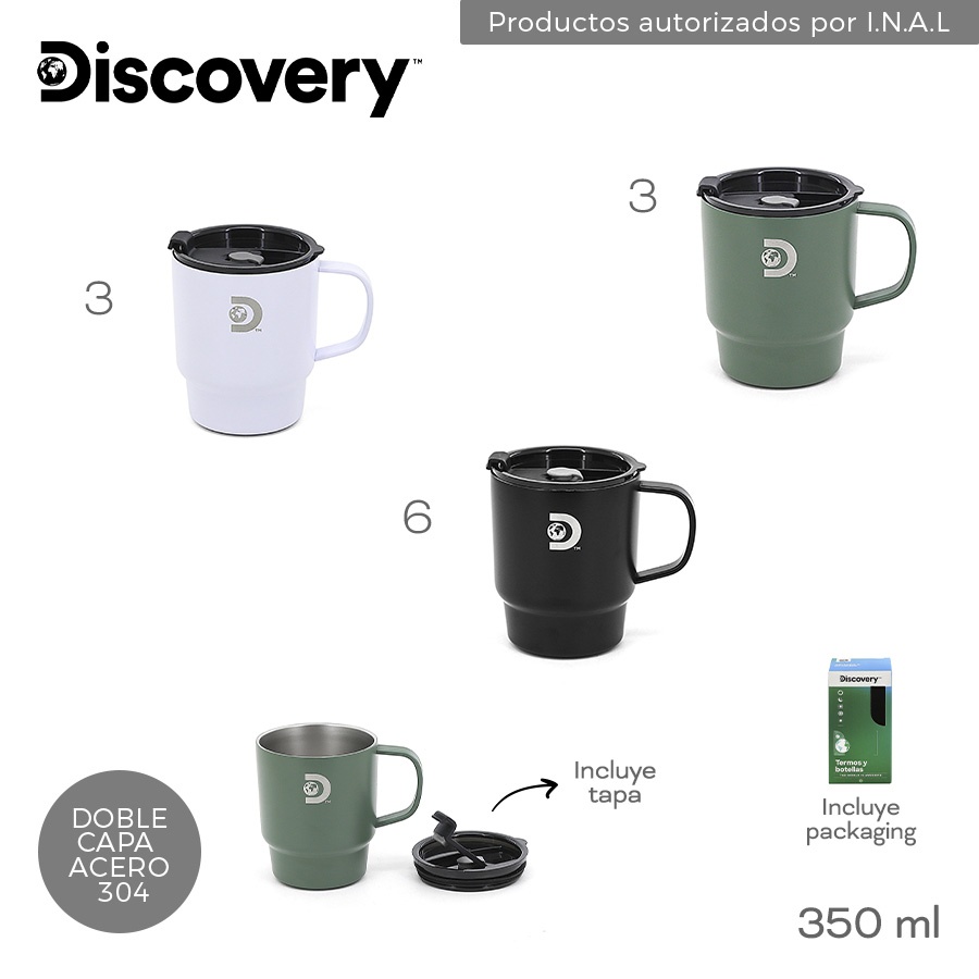 Taza Termica 350ml Discovery Varios Colores 17086D