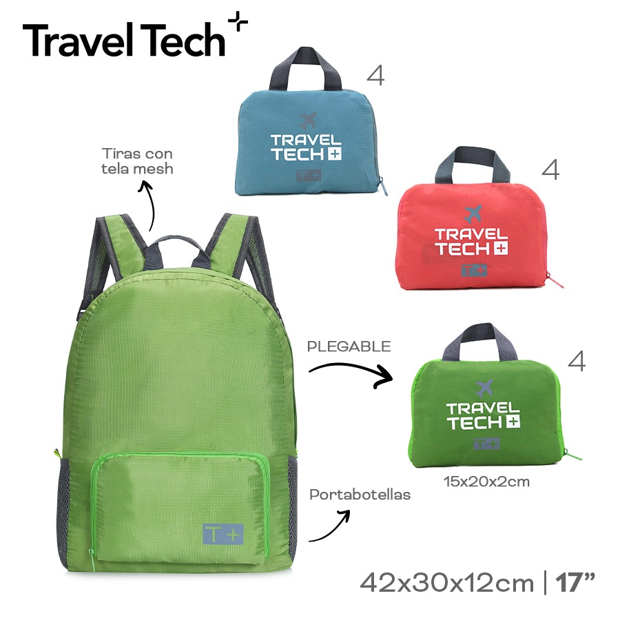 Mochila Plegable Travel Tech Varios Colores 17820B