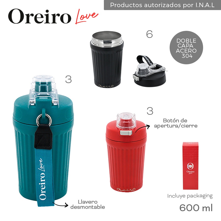 Vaso Termico 600ML Las Oreiro Varios Colores 18390B