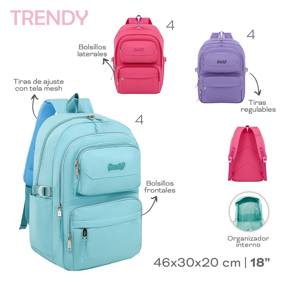 Mochila Trendy Varios Colores 18530