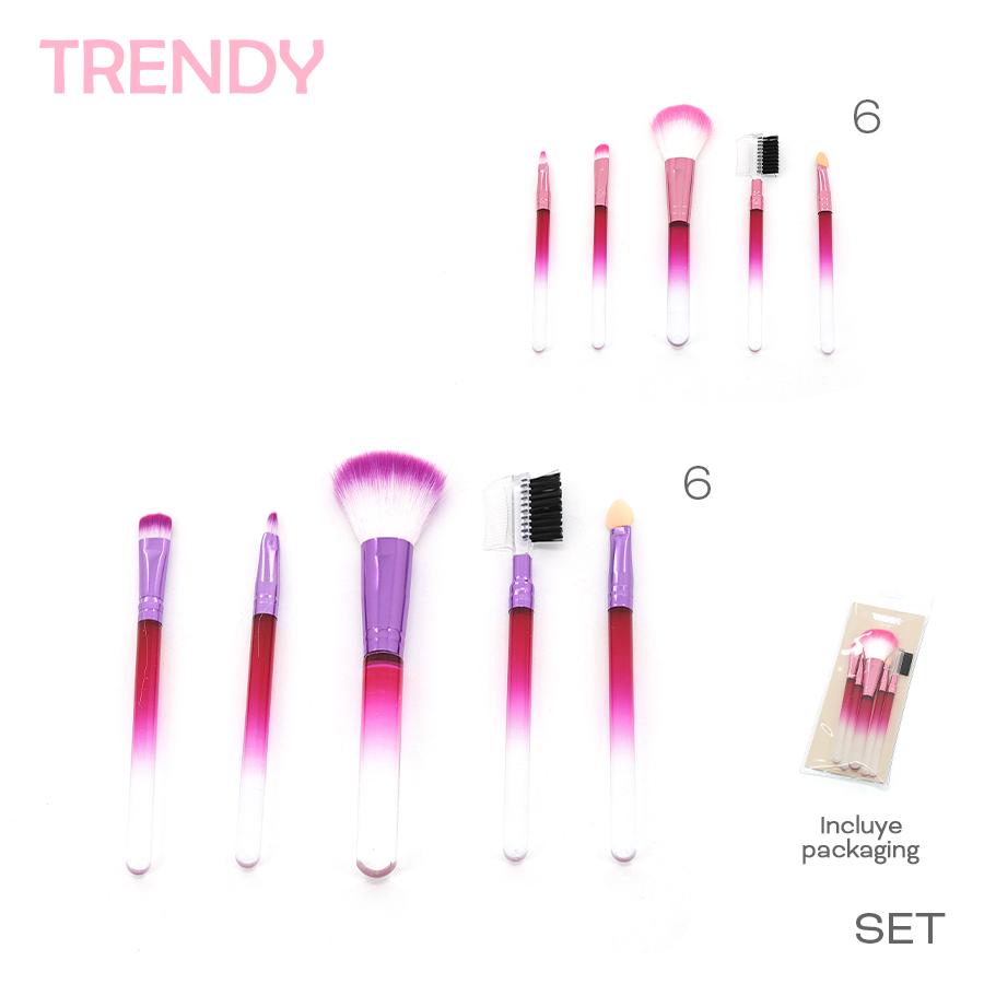 Set De Brochas Trendy Violeta 18709B