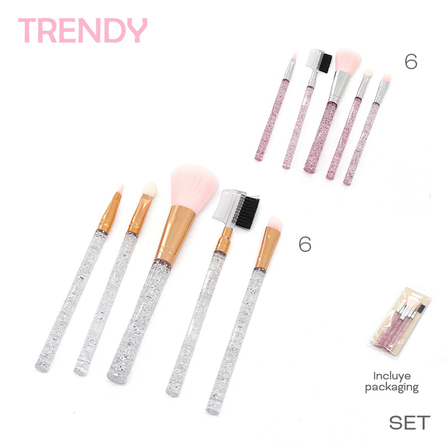 Set de Brochas x 5 Unid Trendy Varios Colores 18710B
