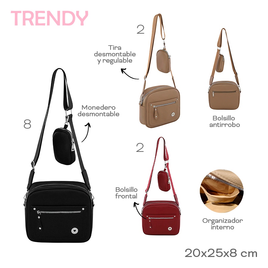 Morral C/Monedero Trendy Varios Colores 18827