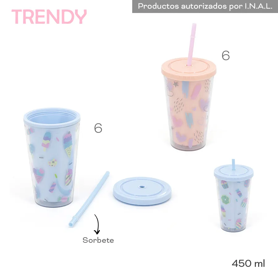 Vaso 450ml Trendy Varios Colores 19027