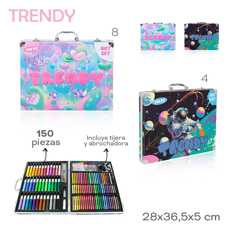 Set De Arte 150 Piezas Trendy Varios Colores 19144D