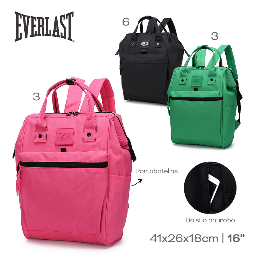 Mochila Boca de Pez Tela 16 Everlast Rosa 21909