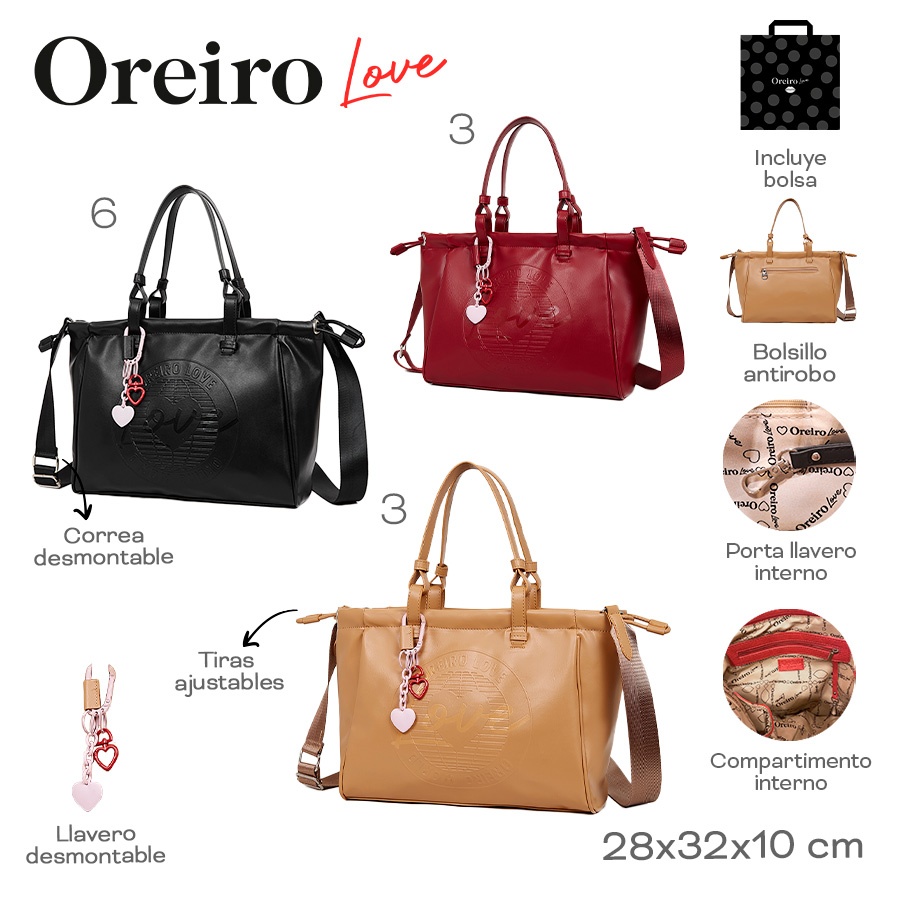 Cartera Oreiro Love Varios Colores 22483