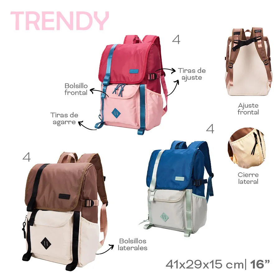 Mochila Trendy Varios Colores 22509