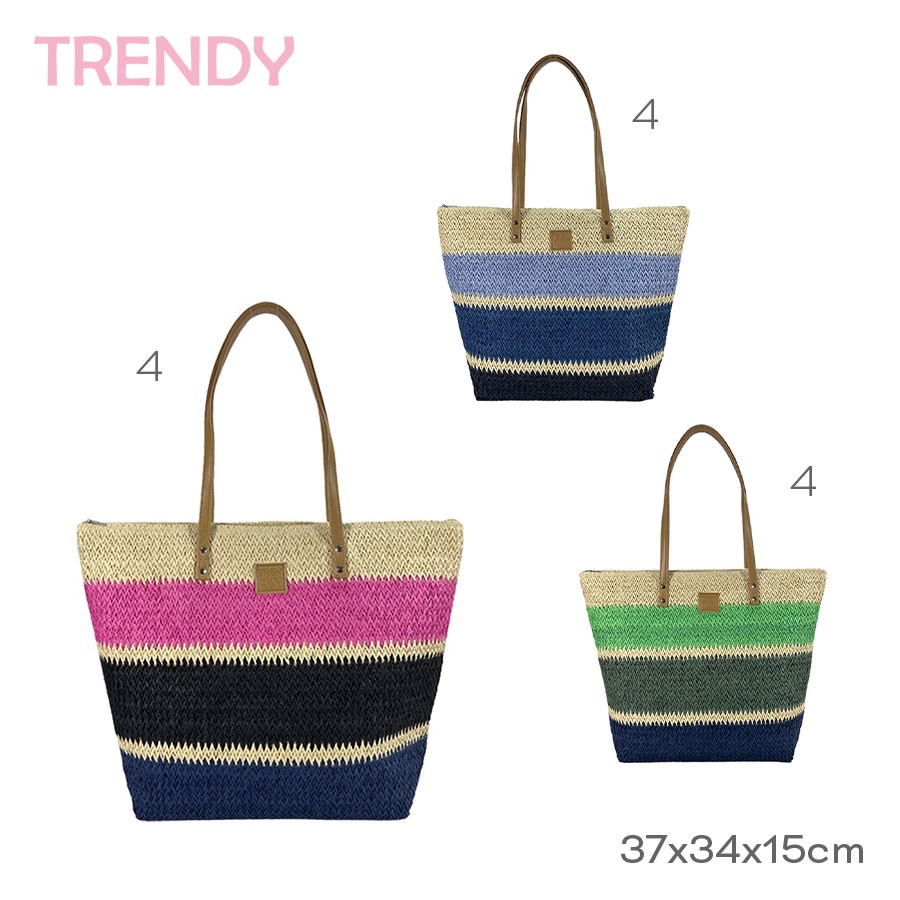 Canasto Playero Trendy Varios Colores 28074B