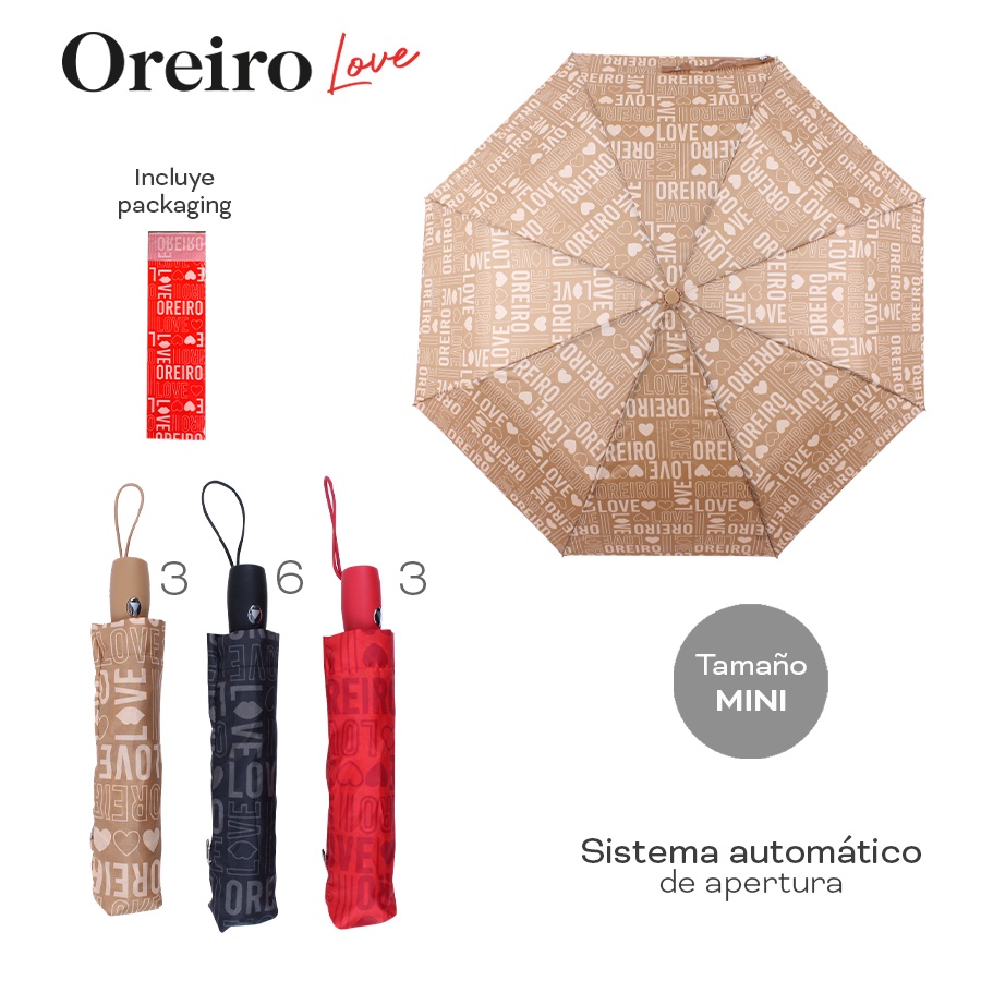 Paraguas Automatico Las Oreiro Varios Colores 28444B