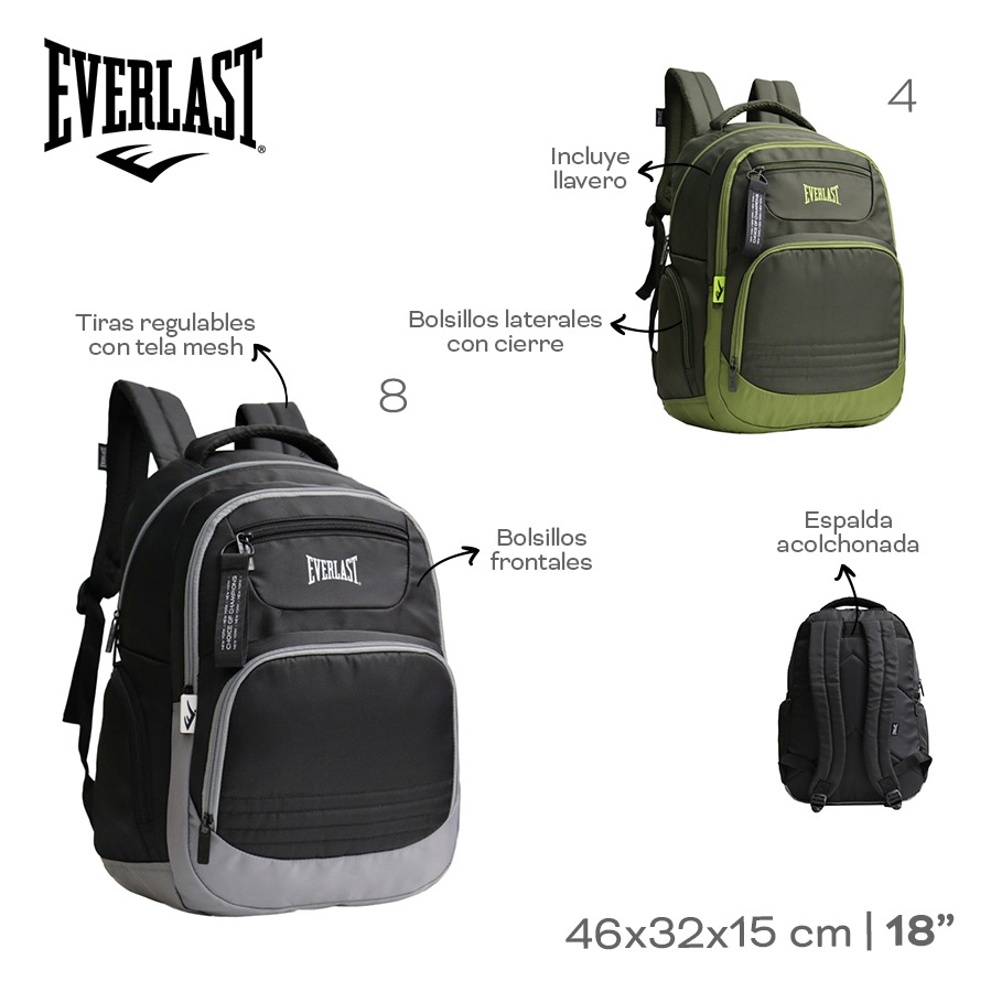 Mochila Everlast Varios Colores 28489
