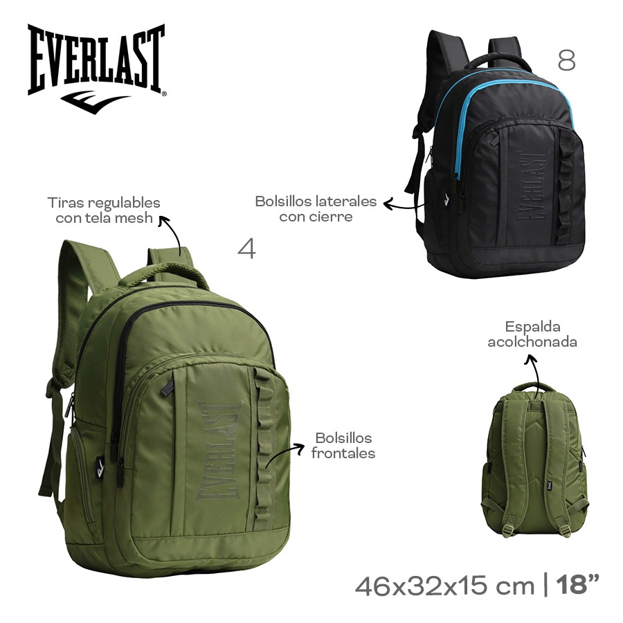 Mochila 18 Everlast Negro 28496