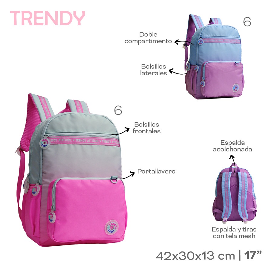 Mochila Trendy Varios Colores 28542