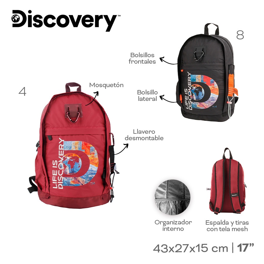 Mochila Discovery Varios Colores 28830