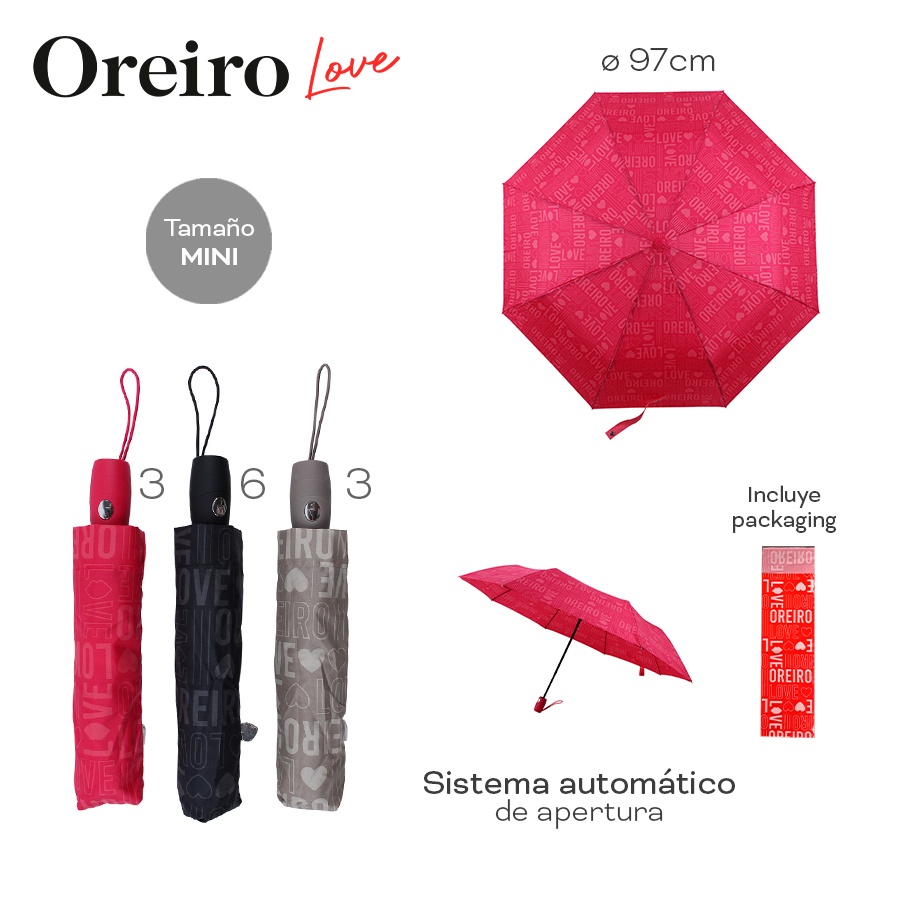 Paraguas Oreiro Love Varios Colores 28994
