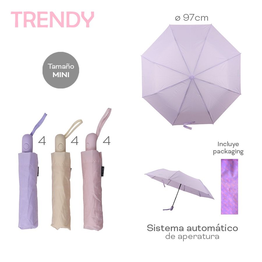 Paragua Automatico Trendy Varios Colores 29001