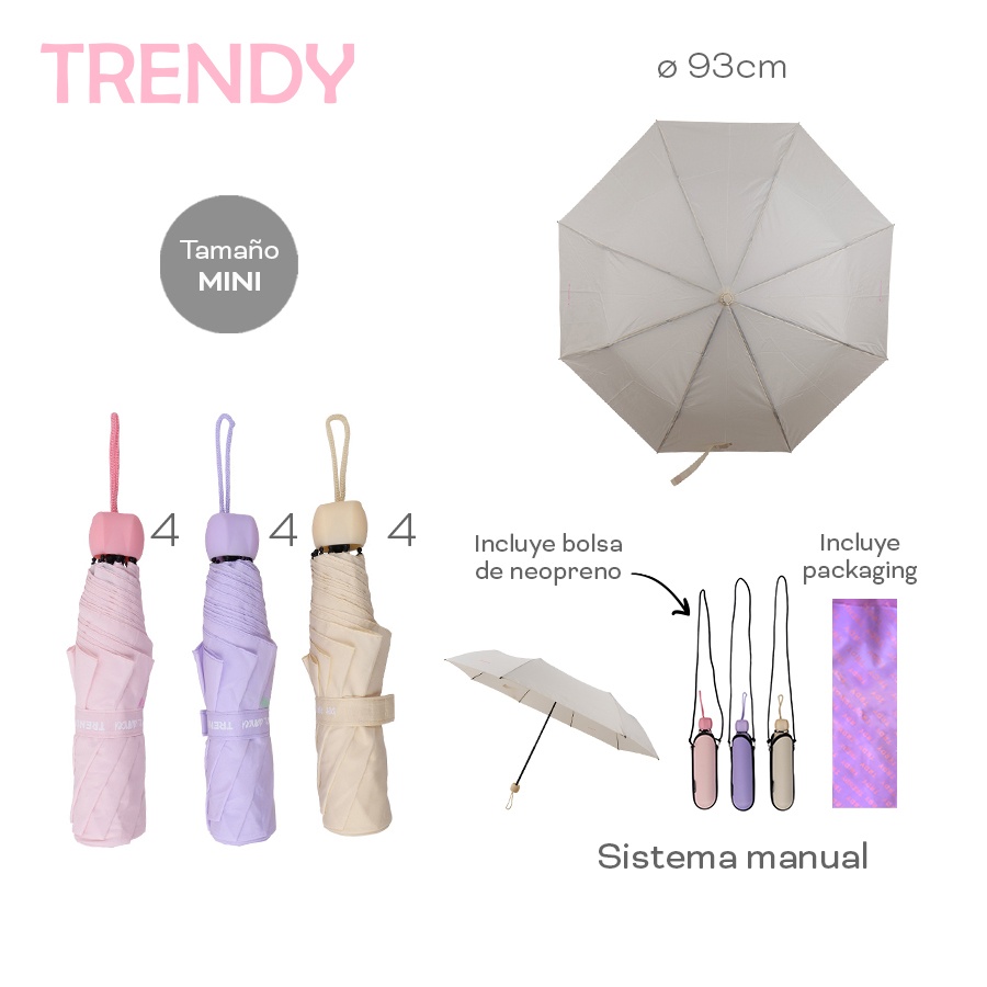 Paraguas Trendy Varios Colores 29007