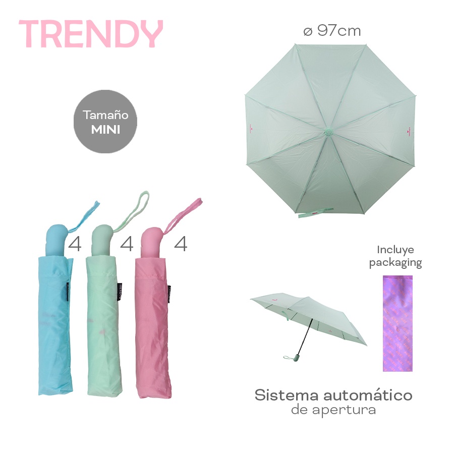 Paragua Automatico Trendy Varios Colores 29008