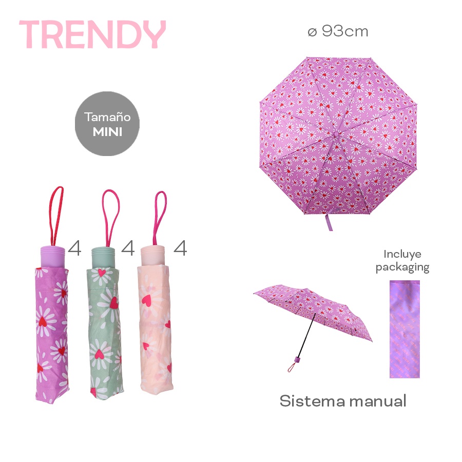 Paragua Manual Trendy Varios Colores 29011
