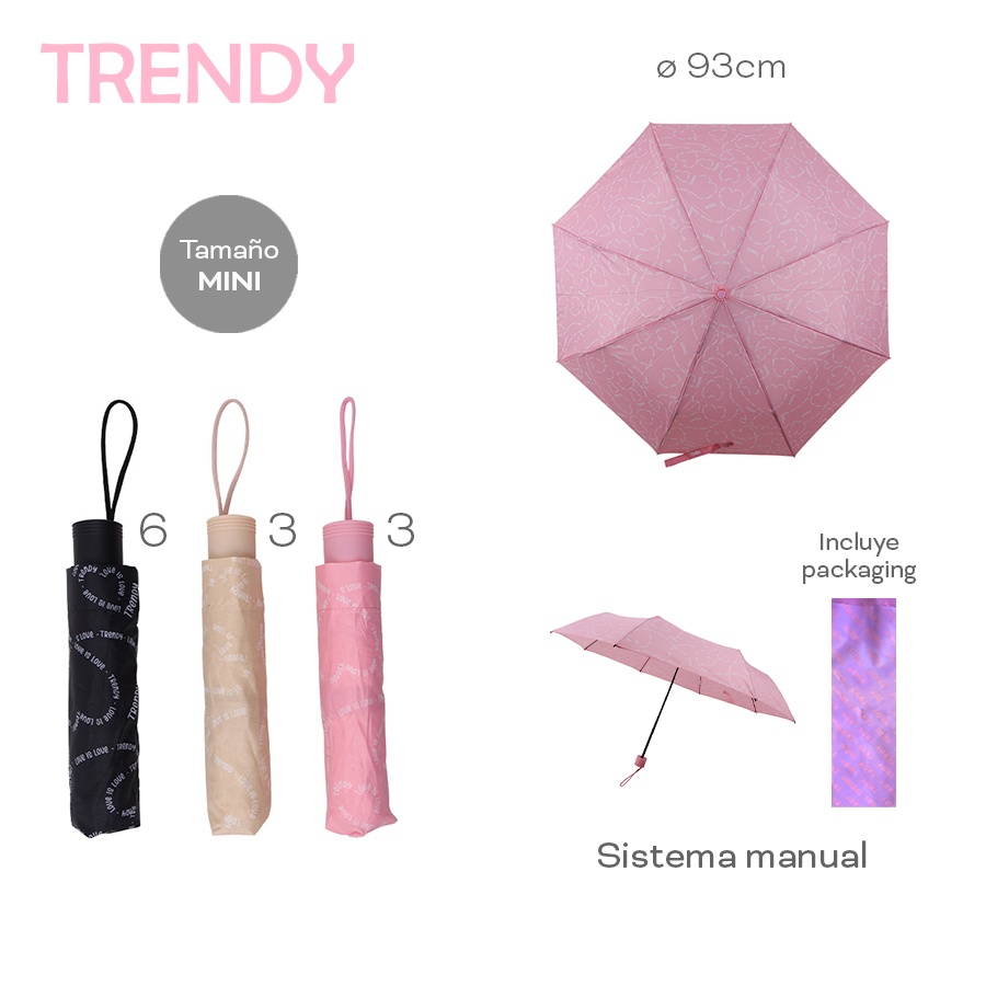 Paraguas Trendy Varios Colores 29013