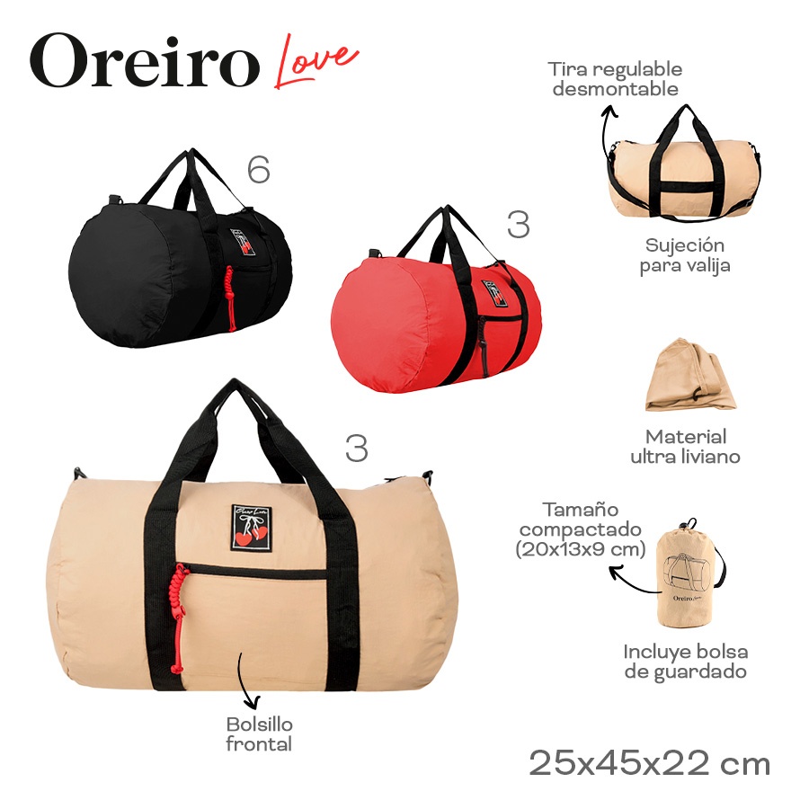 Bolso Viaje Oreiro Love Varios Colores 29135