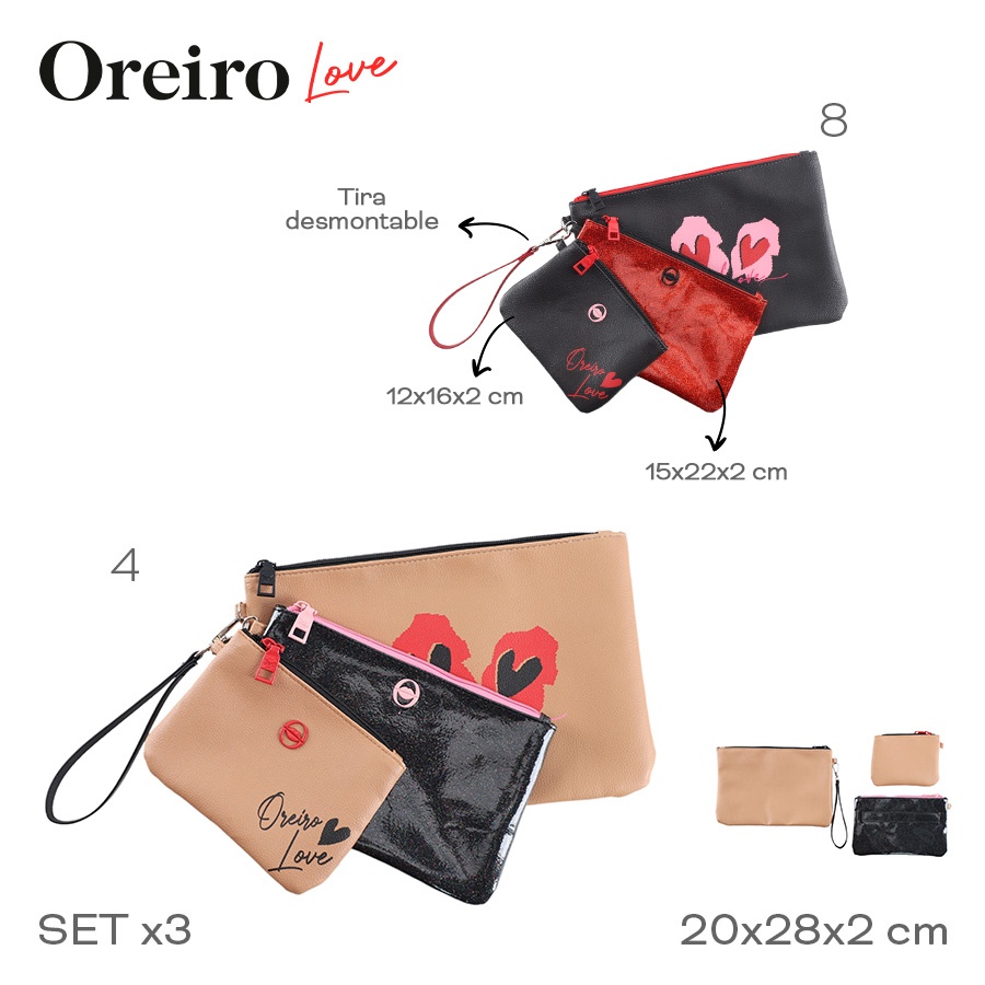 Portacosmetico Oreiro Love Negro 29332