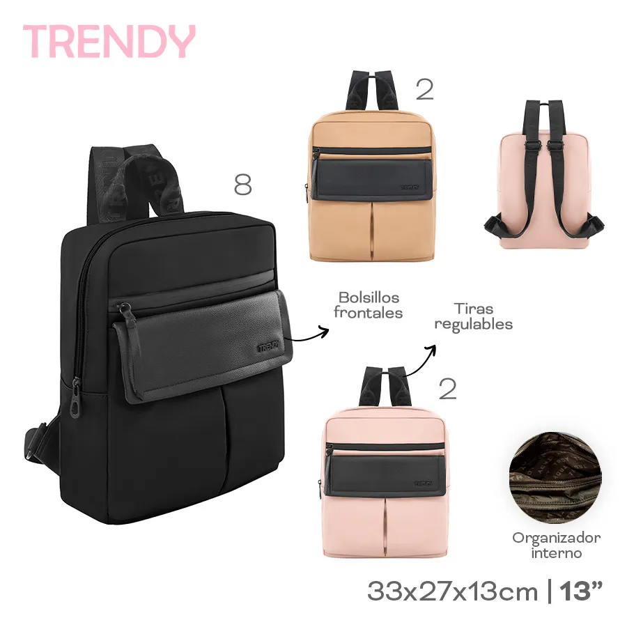 Mochila 13 Trendy Varios Colores 30022