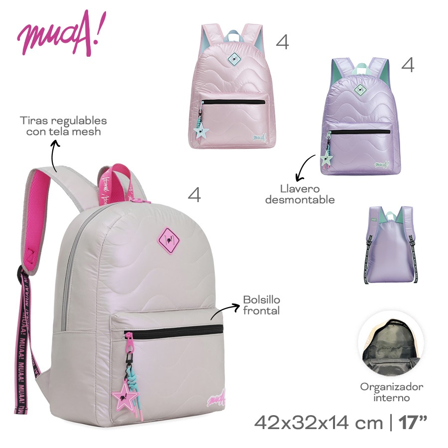 Mochila 17 Muaa Varios Colores 30136