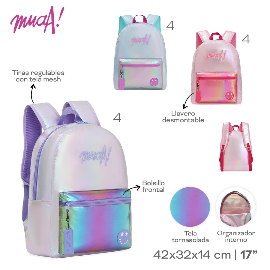 Mochila 17 Muaa Varios Colores 30140