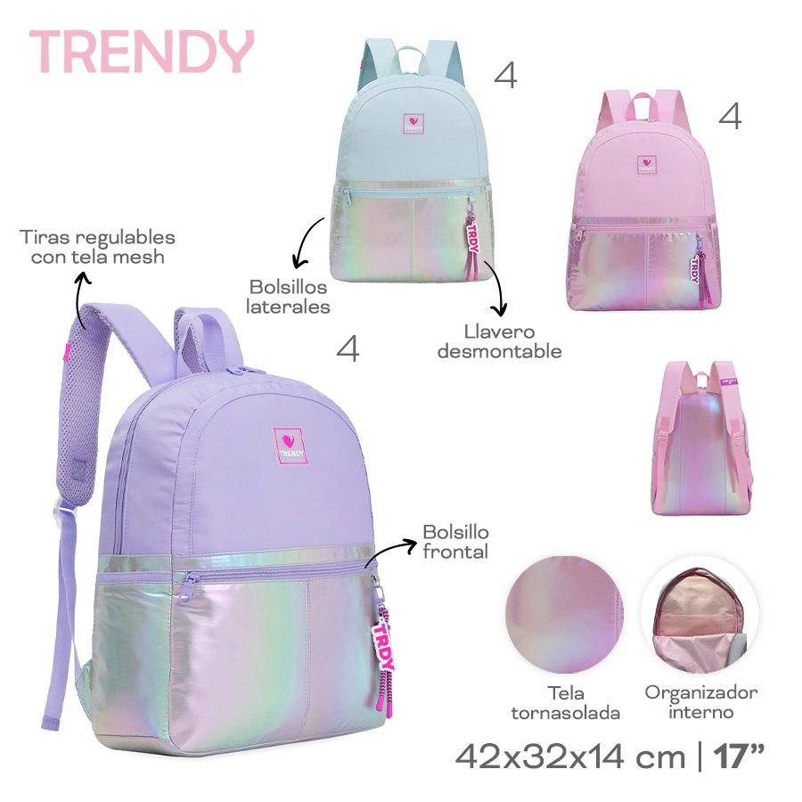 Mochila 17 Trendy Varios Colores 30152
