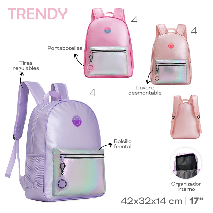 Mochila 17 Trendy Varios Colores 30162