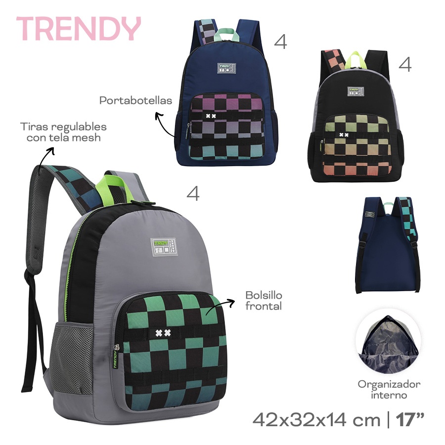 Mochila 17 Trendy Varios Colores 30171