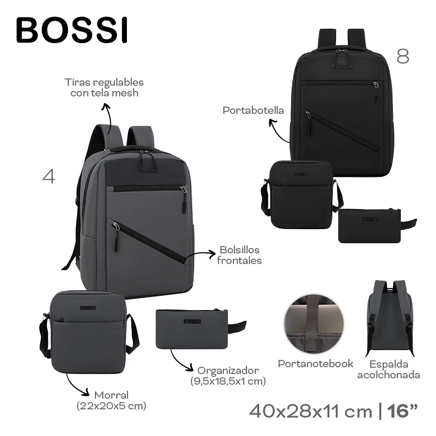 Set Mochila Bossi Varios Colores 30365