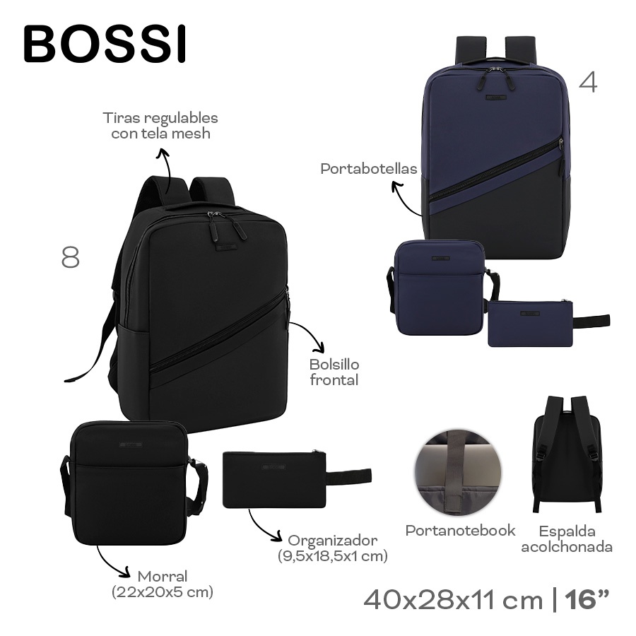 Set Mochila Bossi Varios Colores 30366