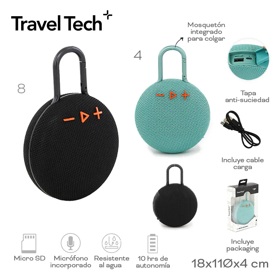 Parlante Travel Tech Varios Colores 30442
