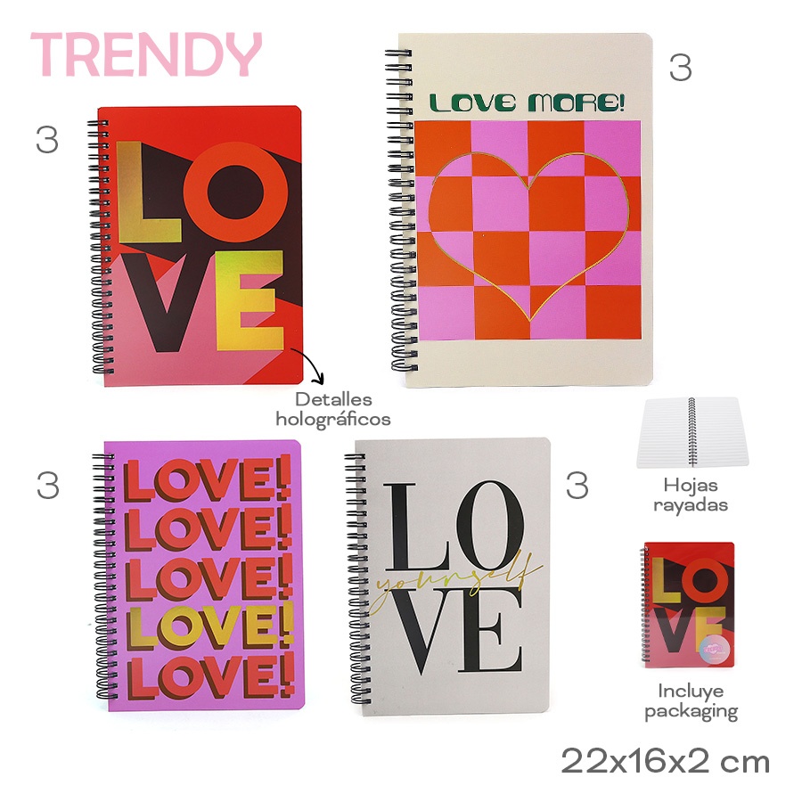 Cuaderno Trendy Varios Colores 30601