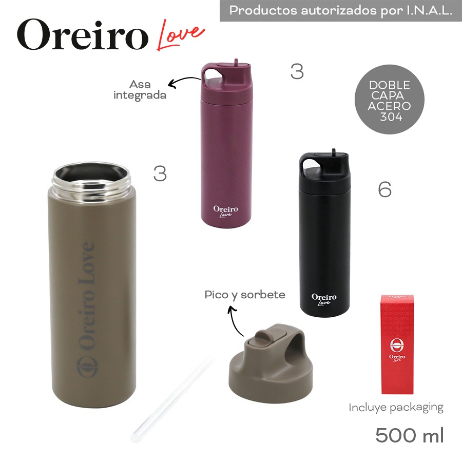 Botella Termico 500ML Las Oreiro Varios Colores 30891