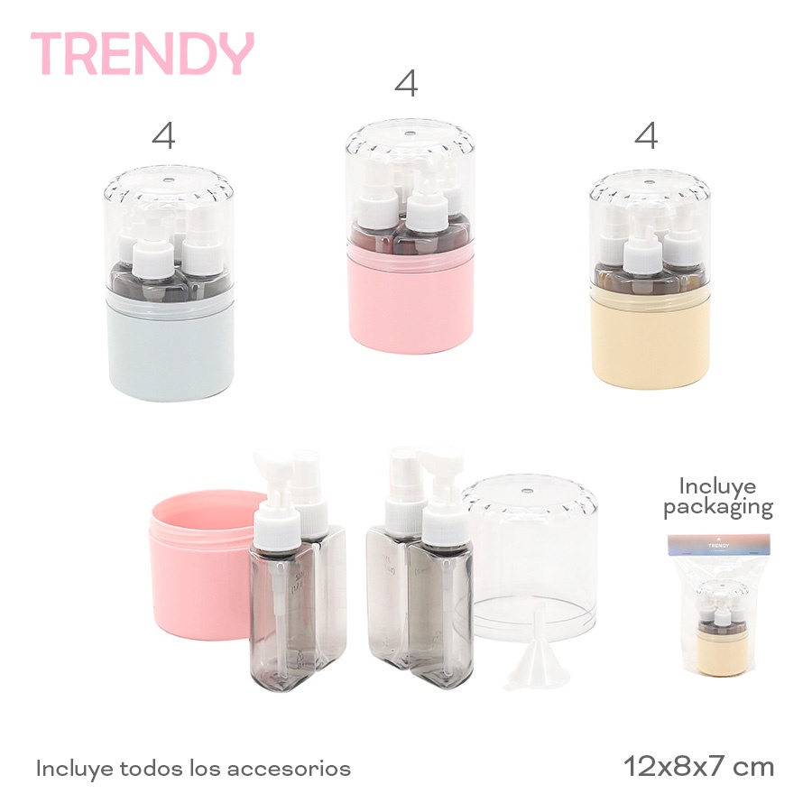 Porta Liq Crema De Viaje Trendy Varios Colores 30918