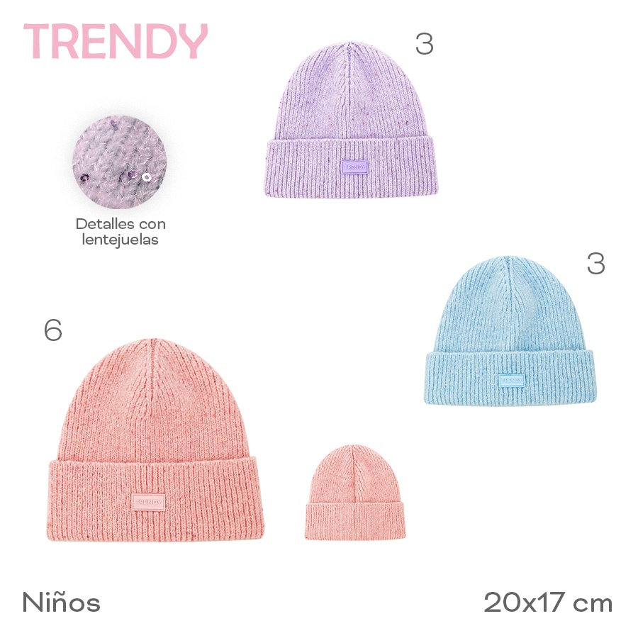 Gorro Infantil Trendy Varios Colores 31101