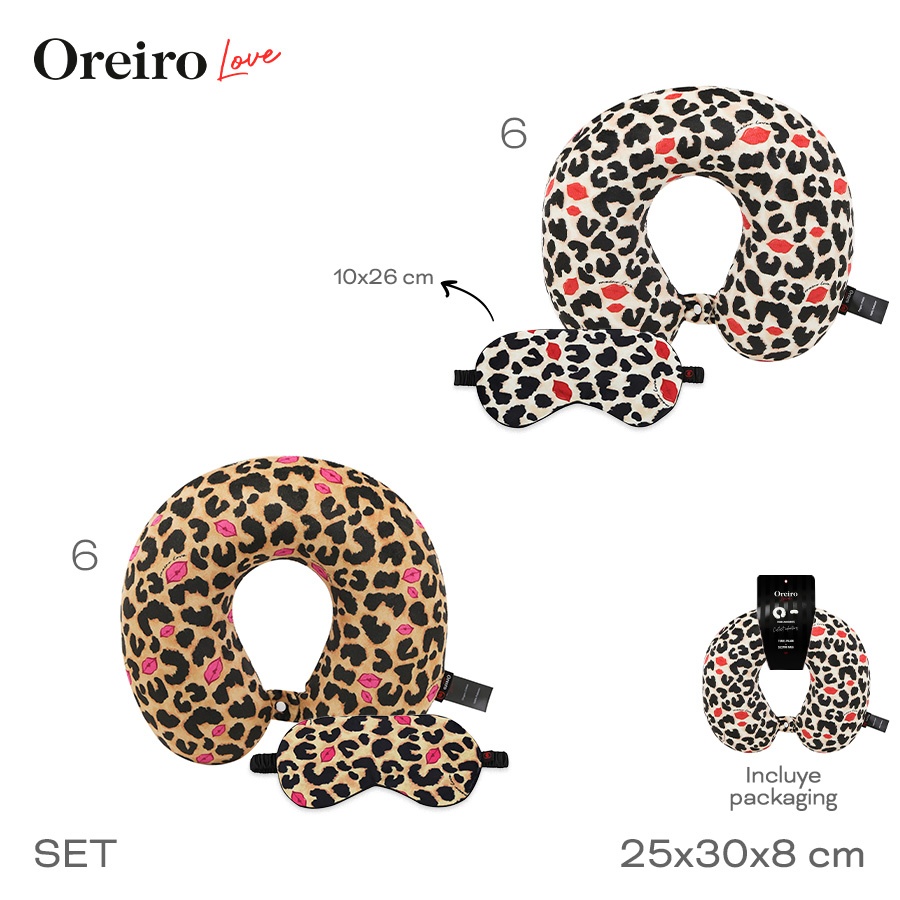 Set Viaje Oreiro Love Almohada y Masc Rojo 31324