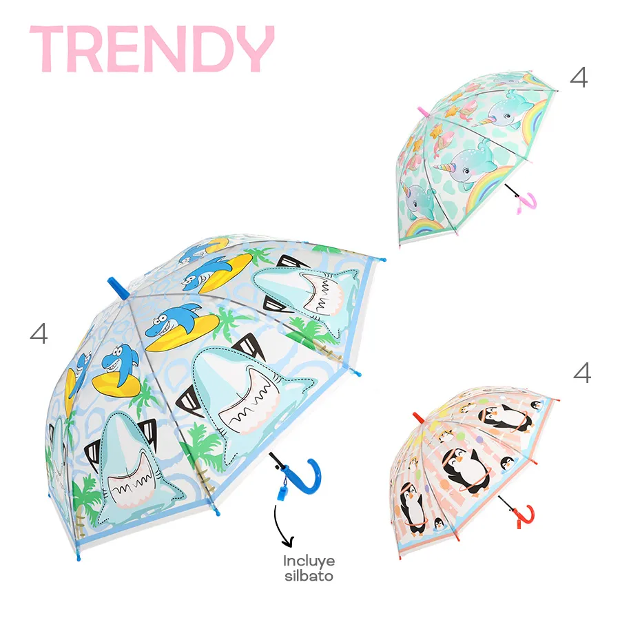 Paraguas Infantil Trendy Varios Colores 53570