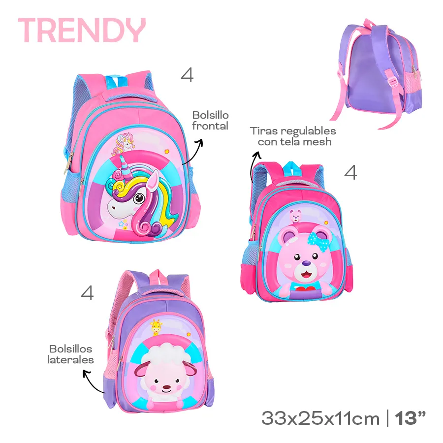 Mochila Infantil Trendy Varios Colores 53663