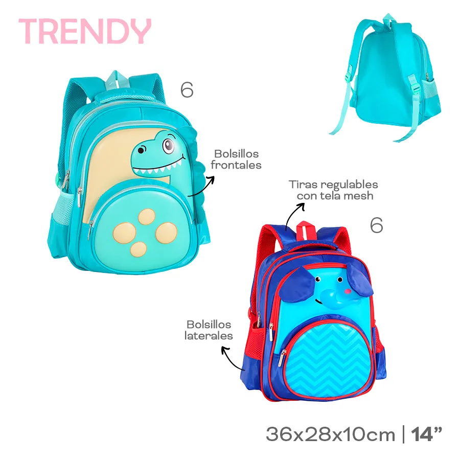 Mochila Infantil Trendy Varios Colores 53666