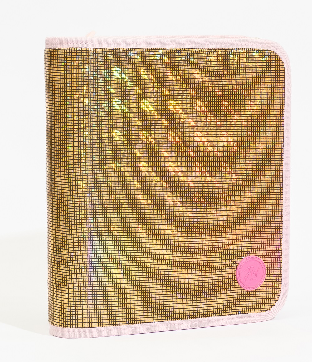 Carpeta Escolar Con Cierre 3x40 Mundo FW Oro 999683